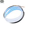 2Pcs Flexible Sequential Turn Signal white+yellow 60cm LED Daytime Running Light