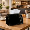 1pc Party Tissue Box,Modern Minimalist Mystic,Multifunctional Tissue Holder,Wine Glass Sun Line Art Black,Outdoor Party Supplies, Everyday Desktop Tis