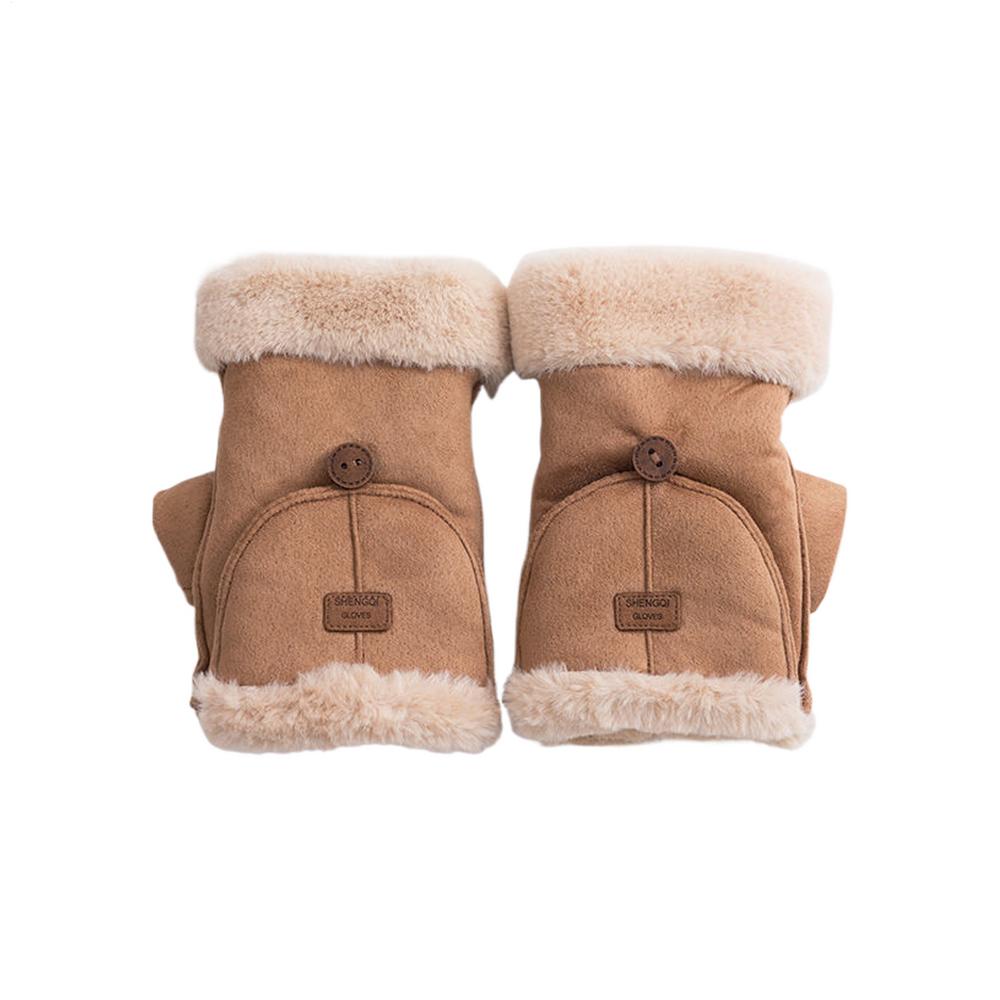 

Convertible Gloves Winter Thicken Warm Touch Screen Gloves Fingerless Gloves With Flap for Walking Commuting Running Hiking