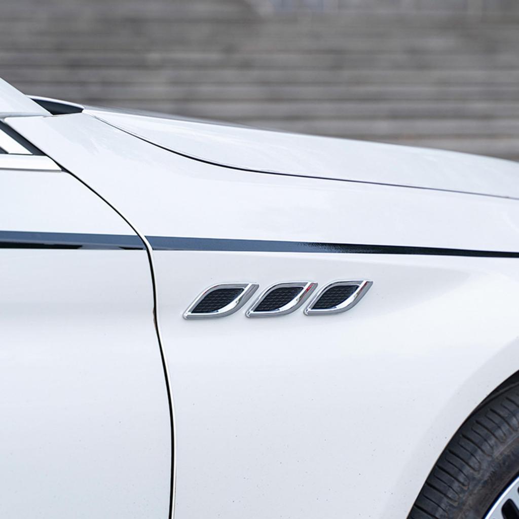 YIDELI Sidodummykanal Sidokåpa Dekoration Luftintagsdekoration Sidodörrsfena Klistermärke Förkromad