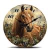 Schönes Pferd auf Wiese Runde Wanduhr, Elegante Equine Kunst Dekoratives Zeitmessgerät für Wohnzimmer, Hängeuhr im Pastoralen Design m
