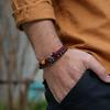 Stylish 2Pcs Men Bracelet Set 5 Colors Available Grade A 3mm String Skin Friendly Without Fading Sports Sweat Absorbent Braslet