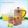 Reiner Kupfer Wasserkrug 1,5 Liter mit 2 Kupfergläsern (Je 300 ml) | Ayurveda Kupferkrug-Set zum Trinken & Aufbewahren für Gesundheit & Wohlbefinden