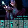 Blue Luminous Waterproof Cute Animal Tattoo Stickers