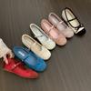 Inner Height Increase Red Single Shoes Shoes New Spring and Summer French Evening Wind Mary Jane Ballet Shoes