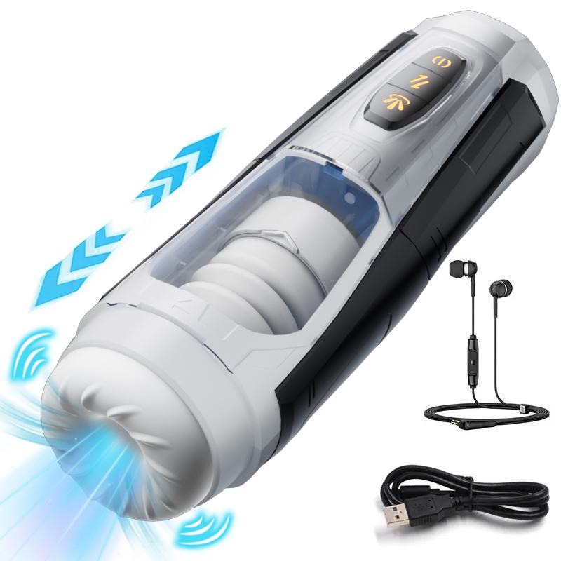 Super Motor Mech Warrior Male Masturbation Cup 5D Channel 7 Modes Telescopic Vibration Interactive Voice Penis Sucking Smart Cup Adult Male Orgasm Toy