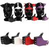 PU Hunde Vollgesichtsmasken Sexy Pupply Cosplay Tier Party Kostüme Erwachsene Kapuze Punk Maske Rollenspiel Ledermaske Kopfbedeckung