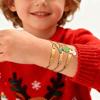 Children'S Christmas Gift, Stainless Steel Curved Sign Dripping Oil Santa Adjustable Children'S Bracelet