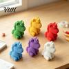 Small PLA Plastic Ornaments 3D Printed Unicorn Figurine with Knitted Texture, Cute Compact Colorful Rainbow Room Decor Animal Statue, Creative Desktop