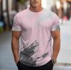 Trendy Abstract Print Polo Shirt, Casual Short Sleeve Top