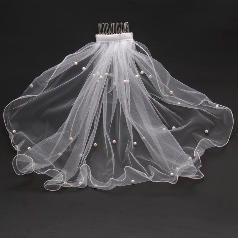 Handmade Pearl Beaded Veil & Wedding Hair Accessories