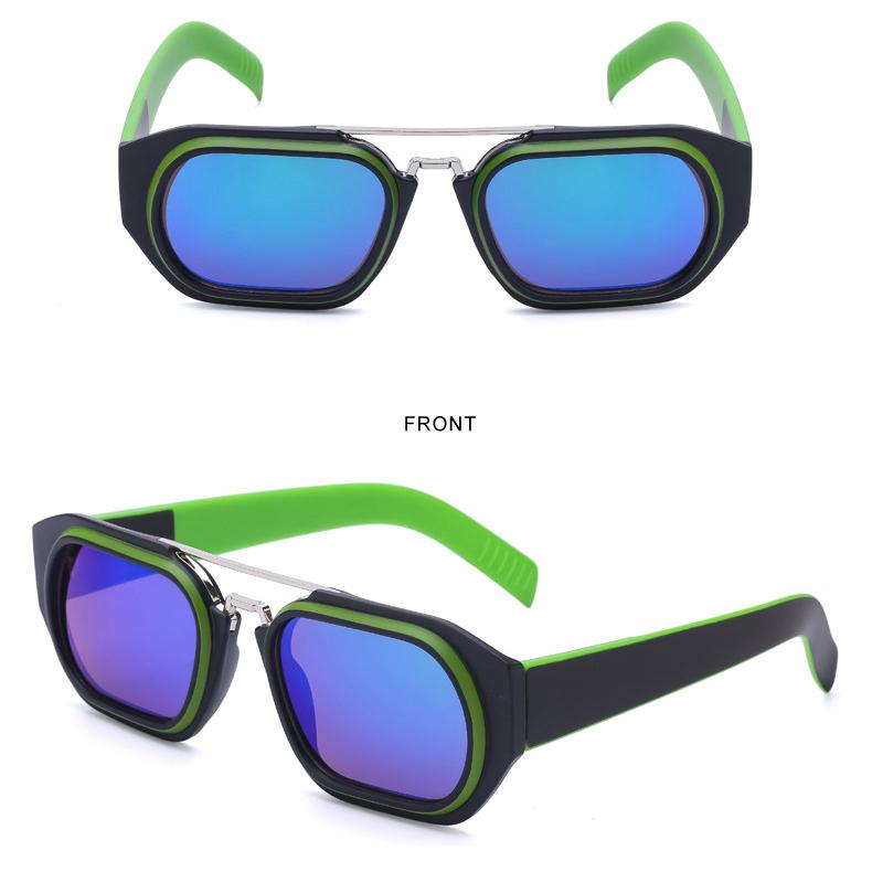 Gafas de sol para mujer Protección solar Protección UV Moda Retro Cuadrado Gafas de sol de doble haz Gafas de conducción para hombres Tiro en la calle Gafas de viajero