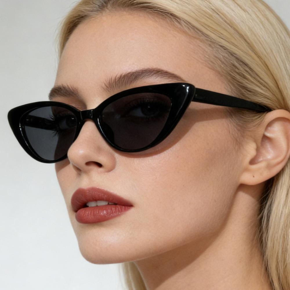 Retro Cat Eye Sunglasses Black UV Protection Sunglasses Fashion Y2K Eyewear Women Driving Party Streetwear Photo Props Shades