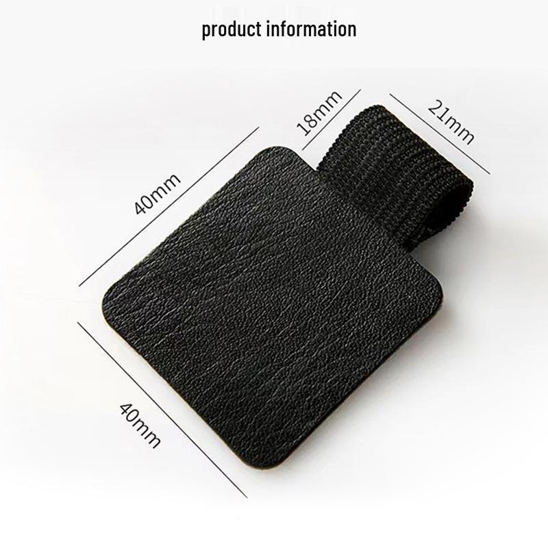 Creative PU Leather Self-Adhesive Pen Clip & Elastic Band Holder for Notebooks and Tablets