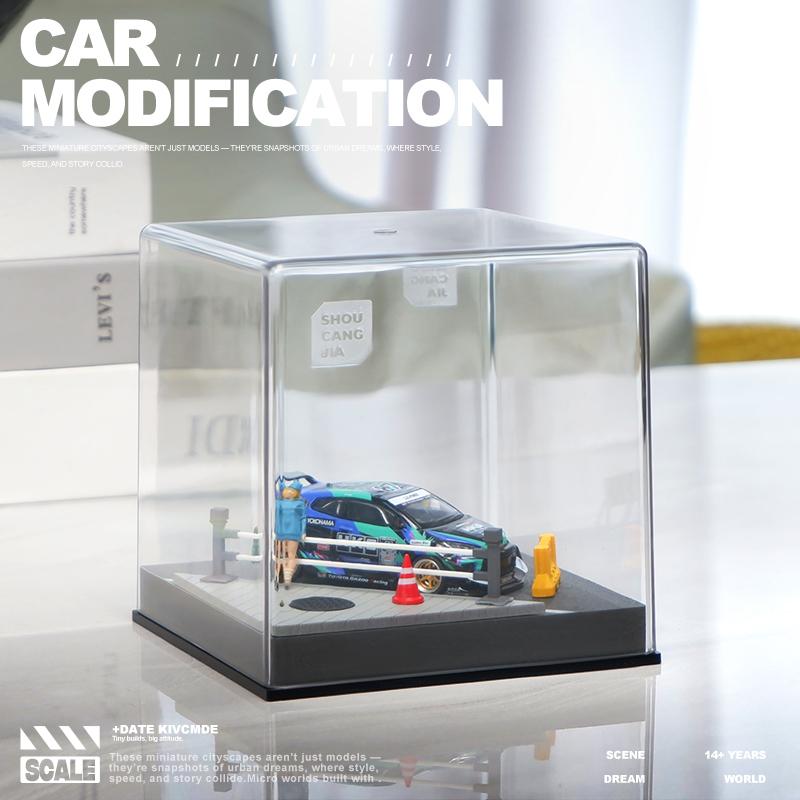 Collector 1/64 Car Model Parking Lot Small-scale Scene Acrylic Display Dust Cover Storage Box Friends Gifts Collect Ornaments