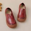 Μόδα Νέα Αυθεντικά Δερμάτινα Φλατ Γυναικεία Παπούτσια Οδήγησης 2025 Άνοιξη Λόφερ Χειροποίητες Ρετρό Μοκασίνες Γυναικεία Άνετα Παπούτσια με Φαρδιά Μύτη