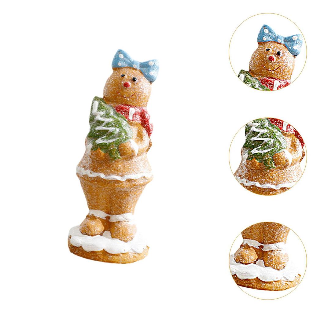 Christmas Statue Miniature Xmas Tabletop Decoration Cute Ceramic Figurine for