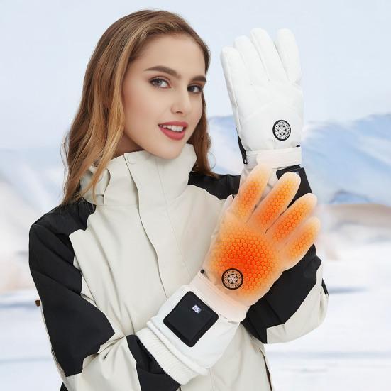 Mănuși de iarnă încălzite pentru bărbați și femei, mănuși electrice cu încălzire cu baterie de 1200mAh, 3 niveluri de încălzire, mănuși încălzite reîncărcabile pentru schi, ciclism, sporturi de zăpadă