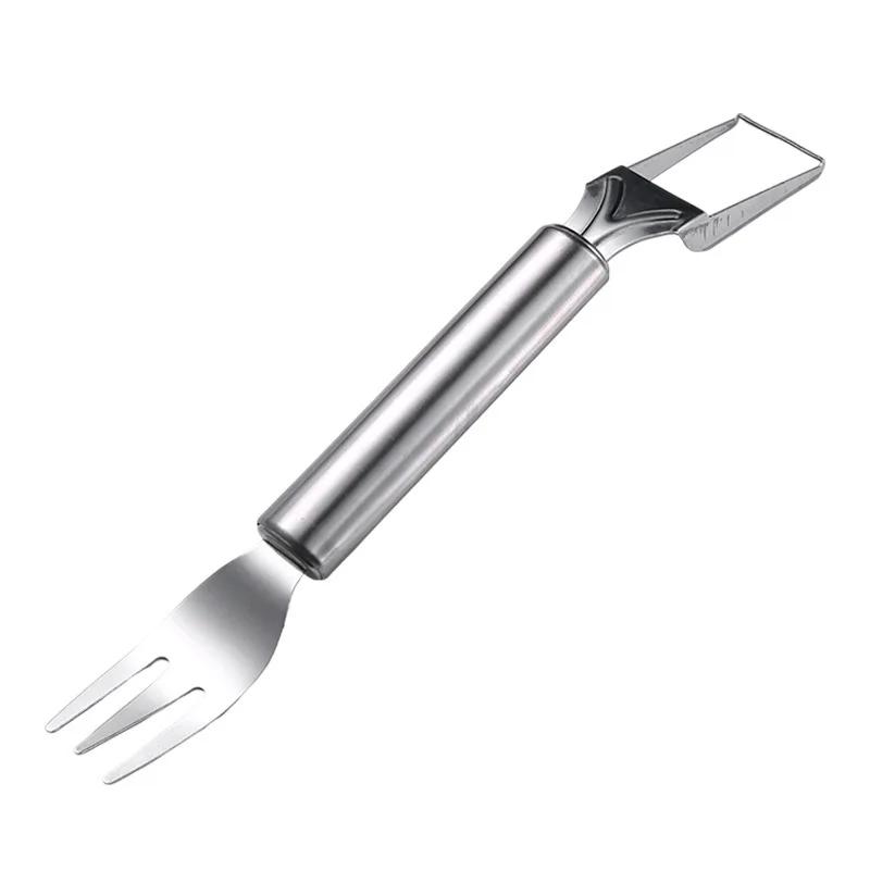 Stainless Steel Watermelon Cutter Tool, Dual Head Fruit Slicer for Melon & Fruits, Multi-Function Pulp Scooper Kitchen Gadget