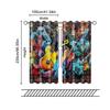Set Of 2 Filtering Curtains Excluding Rods Non Movable Without Batteries Graffiti Brick Wall Music Theme Use Curtain Polyester