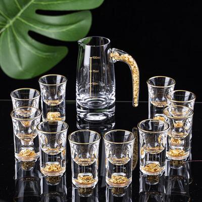 Zhishi Gold Foil Crystal Baijiu Glass Gift Set
