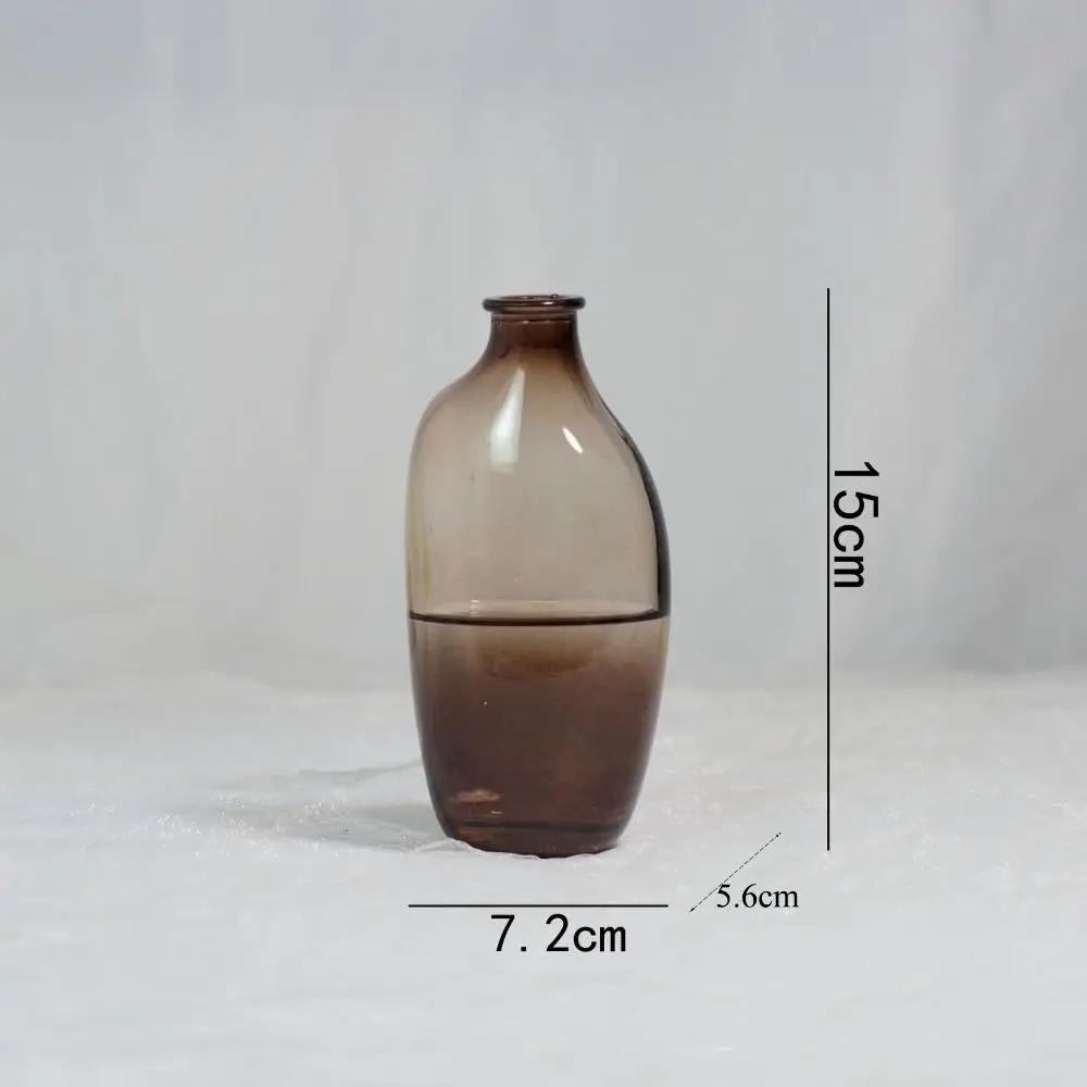 Moderne Farbverlauf Glas Blumenvase Mini Unregelmäßige Hydrokultur Vase Blumenarrangement Vase Ornamente Heimdekoration