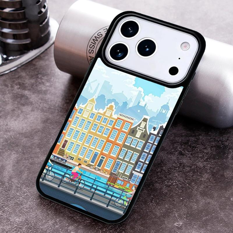 Amsterdam City Poster Phone Case For iPhone 17 16 15 14 13 12 11 Pro Max Plus 17Air Soft Silicone Cover