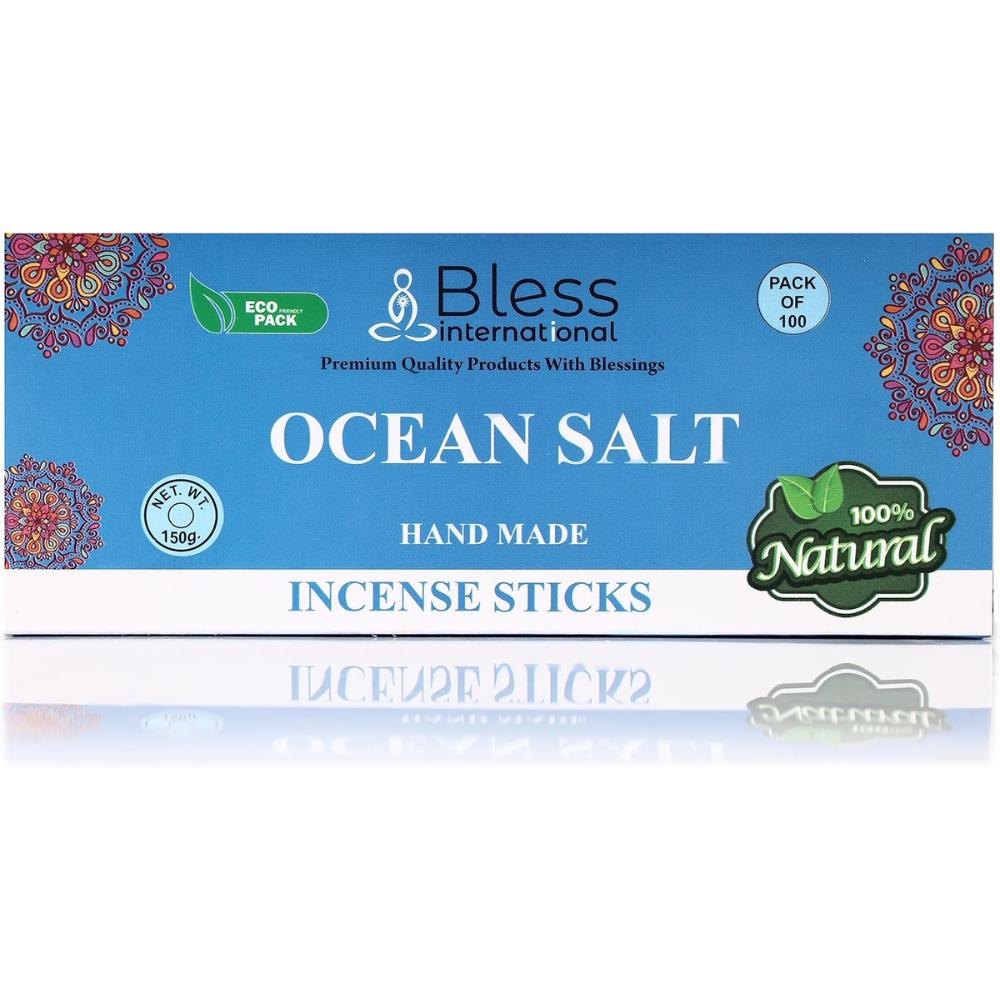Bless-Ocean-Salt-Incense-Sticks 100%-Natural-Handmade-Hand-Dipped-Incense-Sticks Organic-Chemicals-Free for-Purification-Relaxation-Positivity