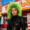 Tangerine/Green Halloween Costume Wig Voluminous Instant Noodle Style Hairpiece  Masquerade Ball