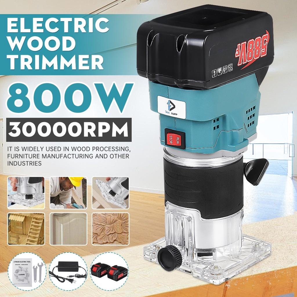 800W 35000RPM Cordless Trimmer Electric Woodworking Engraving Slotting Trimming Carving Machine Router