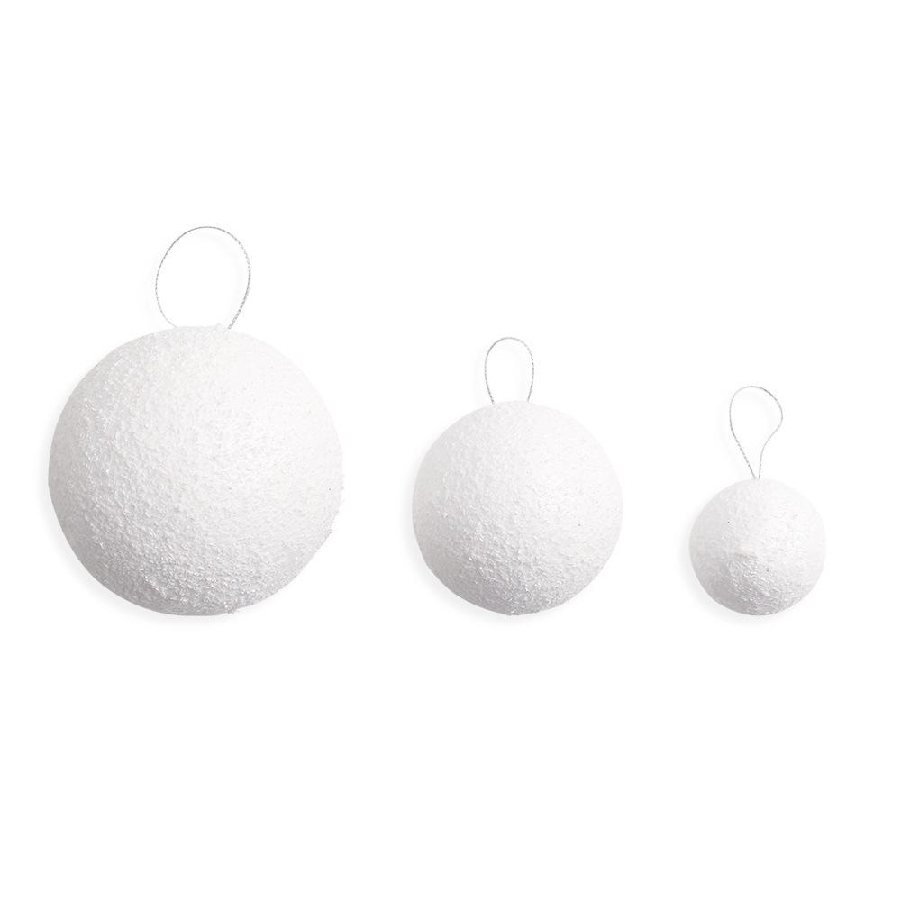 Pure White Foam Snowball Ornament for Christmas & Wedding Decor