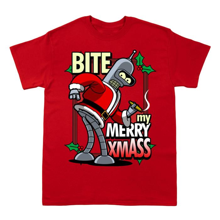 

Futurama Bite my Merry XmASS T-Shirt Unisex Cotton Tee All Sizes LI1349 Unisex T-Shirt XL