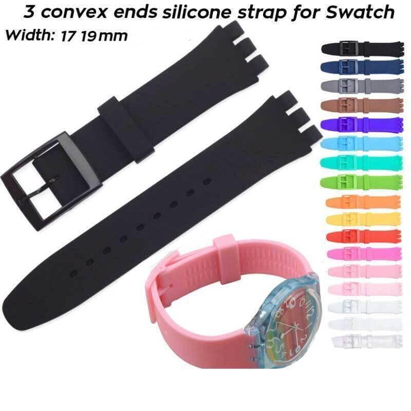 Silicone Unisex Sport Strap Classic Watch Band For Swatch Jelly Skin 19mm 17mm