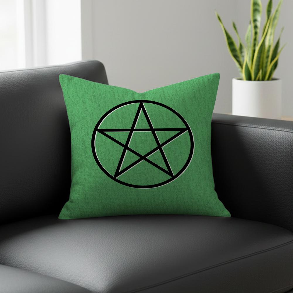 P-Pentagram Cushion Cover Natural Linen Pillowcase Set, All-In-One Decor For Sofa, Bedroom & Chair