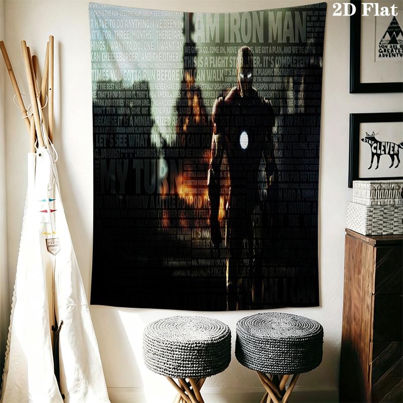 Iron Man Tech Showcase Tapestry Wallmounted Background Cloth Christmas Gift Work Of Art Wall Covering Decoration