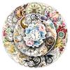 50 Retro Clock & Flower Stickers: Waterproof Decor for Journals, DIY Helmets, and Speakers