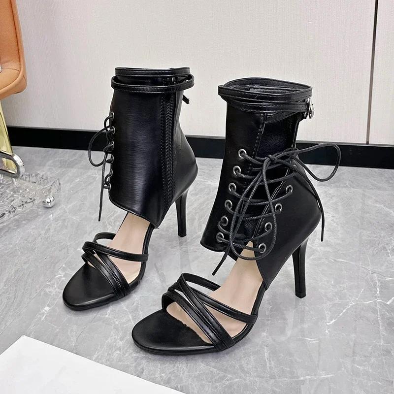 High Heel Strap Buckle Cool Boots 2026 New Large Size Fashion Sexy Slim Heel Sandals for Women