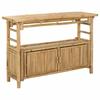 Konsolentisch aus Bambus mit Regal und Tür Naturfarbe 110 x 35 x 75 cm