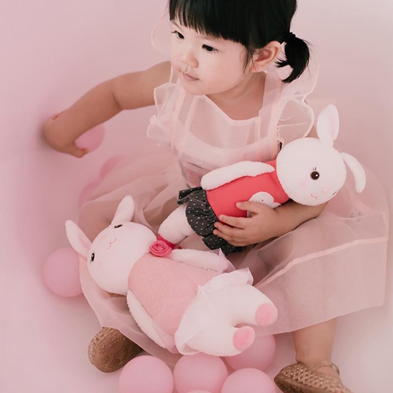 37cm/14in Stuffed Rabbit Plush Toy Easter Bunny Figure PP Cotton for Doll Room Decoration Kid Emotion Appease House Orna