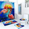 3D tisk Sprchový závěs Vodotěsný Polyester Koupelnový závěs Protiskluzová sada podložek do vany Toaletní koberečky Koberec Home Decor 4ks
