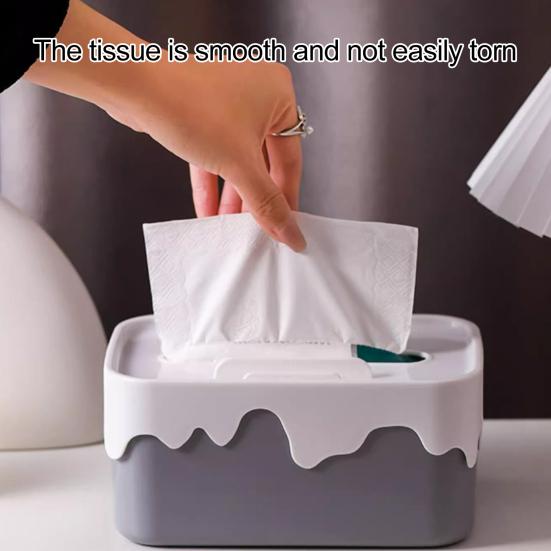 Rectangular Tissue Box Holder with Lid Large Capacity Universal Fit Tissue Container Car Napkin Holder Case