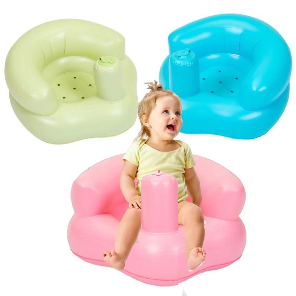 Solid Color Baby Sofa Folding Baby Chair Seat Ins Style Inflatable Sofa  for Boys and Girls