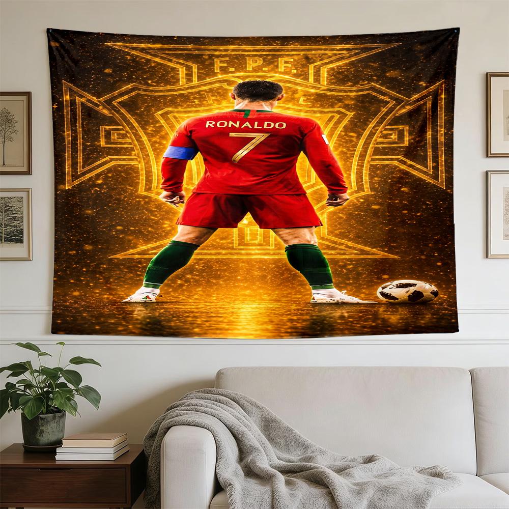 Ronaldo's Portugal Jersey Large Wall Tapestry,Ideal for Office Backdrops, Holiday Gifts, Home Decor (Living Room, Bedroom, Dorm, Parties), and Outdoor