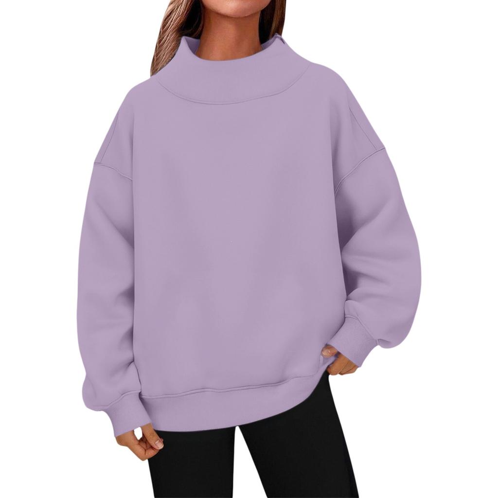 1116 New European beautiful women's sweatshirt long-sleeved turtleneck sweatshirt casual sweater fleece top