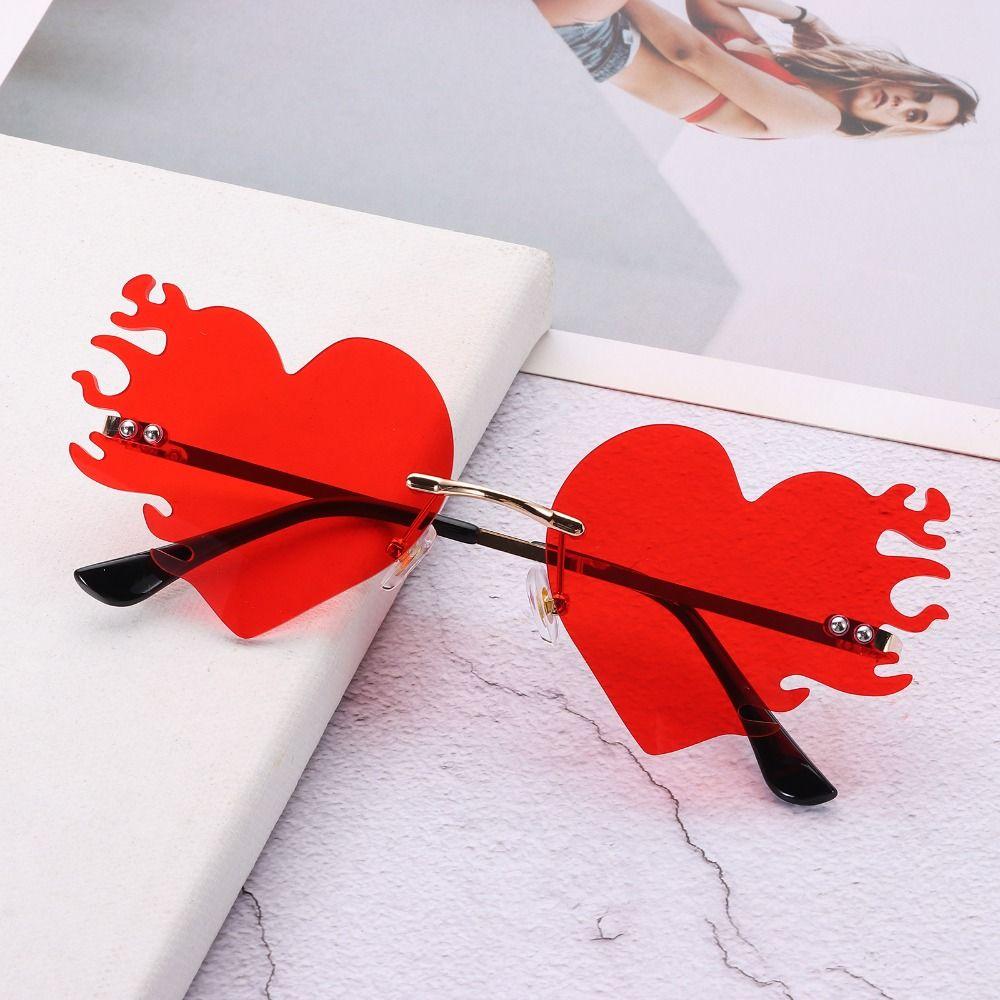 Costume Accessories Fire Heart Shaped Sunglasses Party Favor Eyewear  for Women & Men