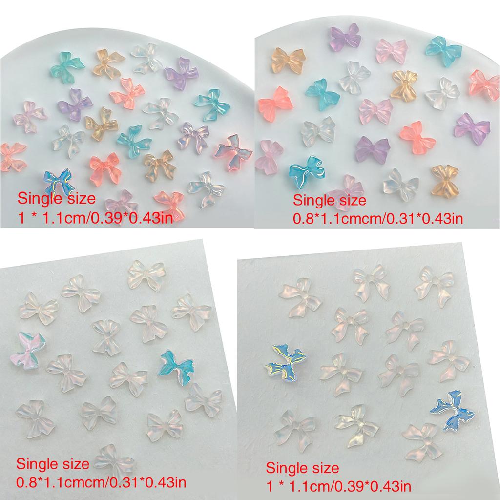 Simple Bowknot Nail Charms 3D Resin Ribbon Bows Manicure Accessories DIY Crafts Supplies Resin Bows Nail Decorations