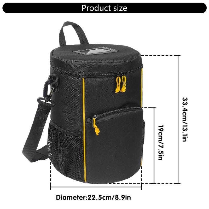 Tennis Balls Storage Bag with Shoulder Strap MultiPocket Baseball Bag Tennis Carry Bag for Baseball Pickleballs Training