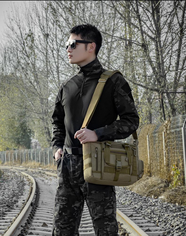 Men's Camouflage MOLLE Single Shoulder Laptop & Crossbody Bag - Fits iPad 3 & A4 Books