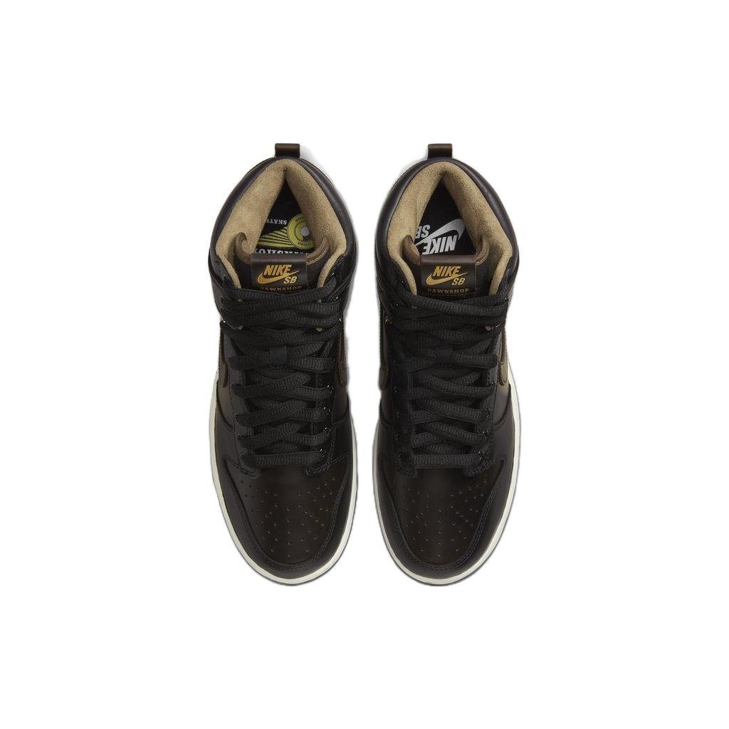 Pawnshop x Nike Dunk High SB Old Soul Unisex Sneakers Brown Black Metallic-Gold FJ0445-001