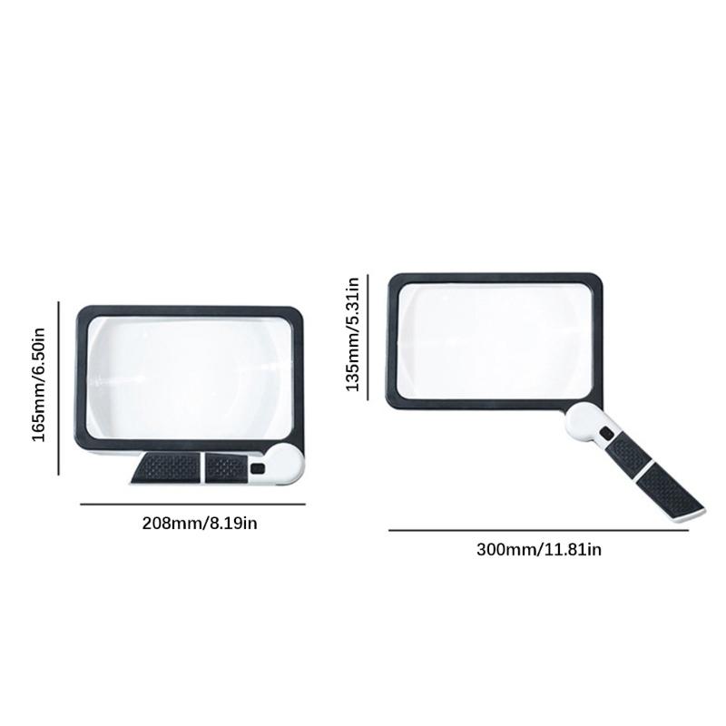 Lighted Magnifier with 3 Mode Lighting System Large Viewing Area Ideal for Elderly Reading Books and Low Visibilities